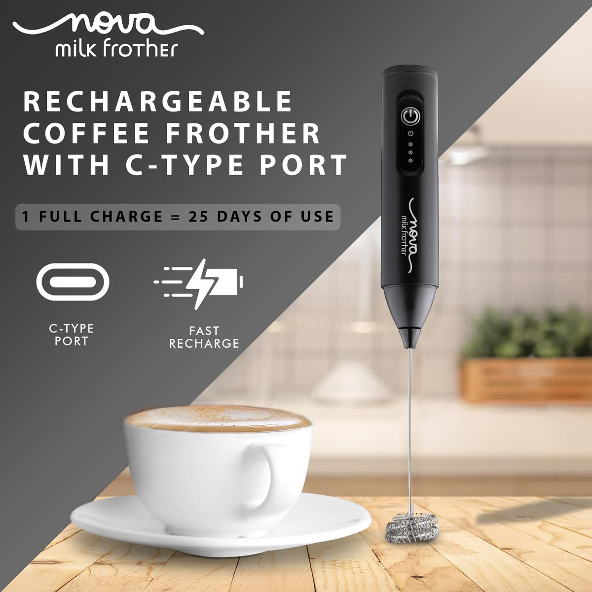 CafeWhisk™ Electric Coffee Frother