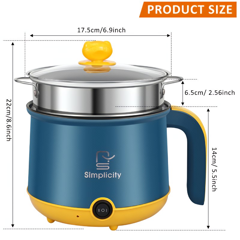 Electric Cooking Pot With Steamer