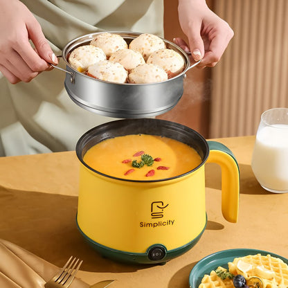Electric Cooking Pot With Steamer